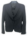 Elie Tahari Size 4 Black Virgin Wool Single Button Flap Pocket Blazer Jacket Black / 4