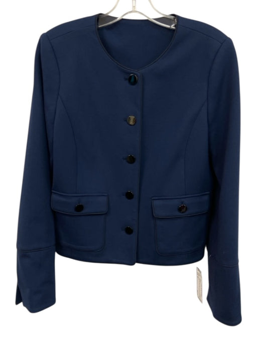 Spanx Size S Navy Blue No Fabric Tag Button Front Shoulder Pads Jacket Navy Blue / S