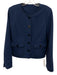 Spanx Size S Navy Blue No Fabric Tag Button Front Shoulder Pads Jacket Navy Blue / S