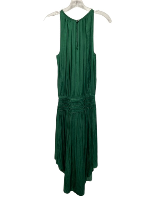 Ramy Brook Size S Green Polyester Satin Sleeveless Keyhole Back Dress Green / S