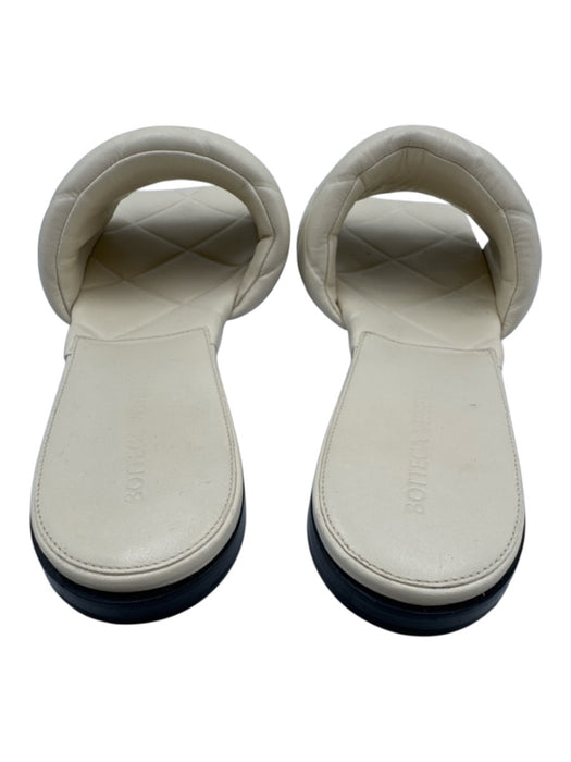 Bottega Veneta Shoe Size 41 Ivory White Leather Square Toe Quilted Slide Sandals Ivory White / 41