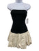 Lovers and Friends Size S Black & Cream White Cotton Blend Strapless Dress Black & Cream White / S