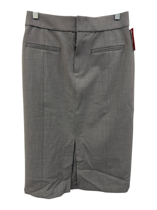 Spanx Size S Gray Polyester Blend Pencil Front Slit Hook & Zip Fly Midi Skirt Gray / S