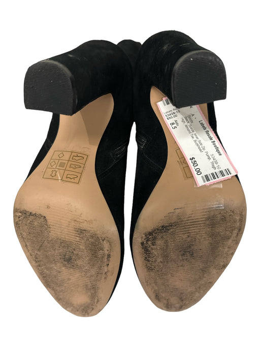 Aldo Shoe Size 8.5 Black Suede Inner Side Zip Pump Thigh High Almond Toe Boots Black / 8.5