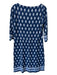 J Mclaughlin Size M Blue & White Nylon Blend Printed Wide Neck 3/4 Sleeve Dress Blue & White / M