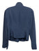 Elizabeth & James Size 4 Navy Blue Silk Button Ruffle Detail Front Pocket Jacket Navy Blue / 4