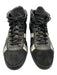 Dior Homme Shoe Size Est 10 AS IS Black & Silver Leather Soldier High Top Shoes Black & Silver / Est 10
