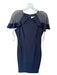 Eliza J Size 8 Navy Polyester Blend Flutter Sleeves Mesh Detail Back Zip Dress Navy / 8