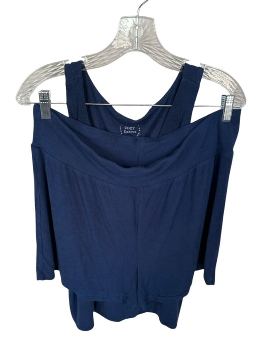 Cozy Earth Size XL Navy Bamboo Ribbed V Neck Tank Shorts Short Set Navy / XL