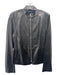 Luciano Barbera Size 42/S Black Leather Zip Front Paneled Mock Neck Jacket Black / 42/S