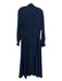 Ralph Lauren Size Est 6 Navy Silk Button Down Maxi Dress Navy / Est 6