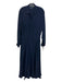 Ralph Lauren Size Est 6 Navy Silk Button Down Maxi Dress Navy / Est 6