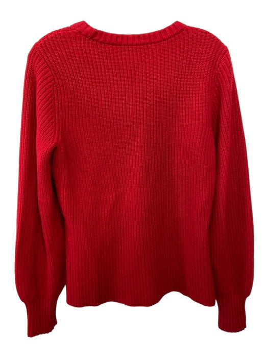 Tory Burch Size S Red Wool Blend Knit Round Neck Long Sleeve Sweater Red / S