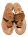 Jack Rogers Shoe Size 8 Brown Leather Thong Sandal Flat Whip Stitch Shoes Brown / 8