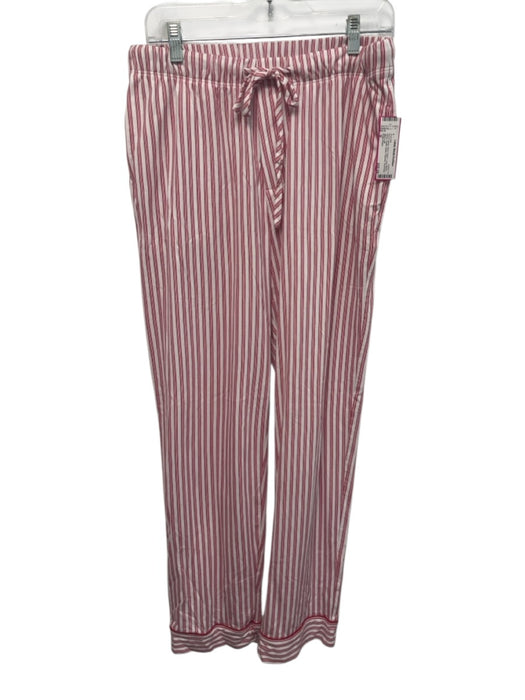 Petite Plume Size M Red & White Pima Cotton Long Sleeve Stripe Pajamas Pant Set Red & White / M
