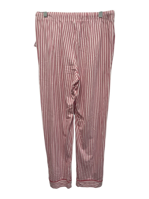 Petite Plume Size M Red & White Pima Cotton Long Sleeve Stripe Pajamas Pant Set Red & White / M