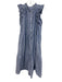 ME+EM Size 6 Blue & White Cotton Striped Sleeveless Button Front Tiered Dress Blue & White / 6