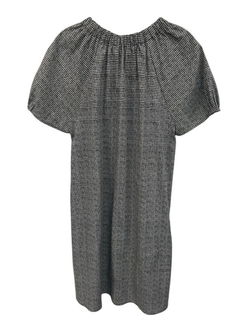 Abbey Glass Size S Black & White Cotton Blend Abstract Houndstooth V Neck Dress Black & White / S