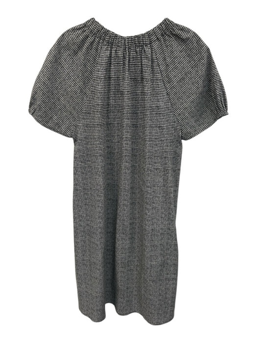 Abbey Glass Size S Black & White Cotton Blend Abstract Houndstooth V Neck Dress Black & White / S