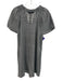 Abbey Glass Size S Black & White Cotton Blend Abstract Houndstooth V Neck Dress Black & White / S