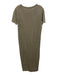Jenni Kayne Size M Gray Green Linen Knit Short Sleeve Ribbed Hem T Shirt Dress Gray Green / M