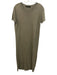 Jenni Kayne Size M Gray Green Linen Knit Short Sleeve Ribbed Hem T Shirt Dress Gray Green / M
