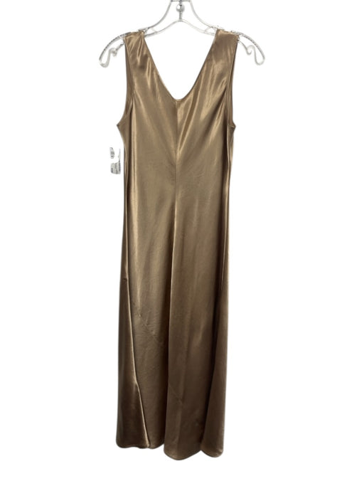 Max Mara Leisure Size 8 Gold Acetate Satin bias cut Sleeveless Midi Dress Gold / 8