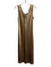 Max Mara Leisure Size 8 Gold Acetate Satin bias cut Sleeveless Midi Dress Gold / 8