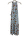 Sea New York Size M Blue, Orange, Green Viscose Blend burnout velvet Midi Dress Blue, Orange, Green / M