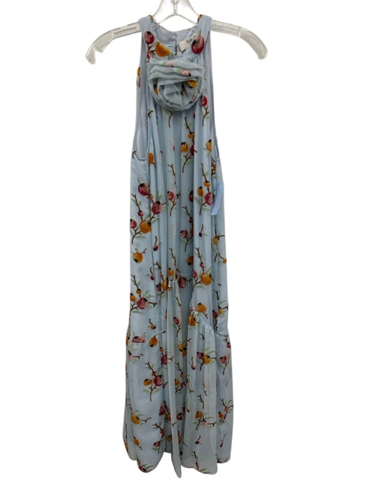 Sea New York Size M Blue, Orange, Green Viscose Blend burnout velvet Midi Dress Blue, Orange, Green / M