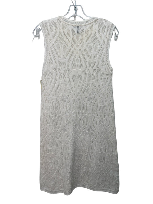 Missoni Size Small Cream White Sleeveless Open Knit Sheer Dress Cream White / Small