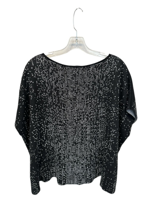 Eileen Fisher Size L/XL Black Spotted Long Sleeve Sweater Black / L/XL