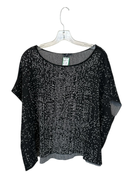 Eileen Fisher Size L/XL Black Spotted Long Sleeve Sweater Black / L/XL