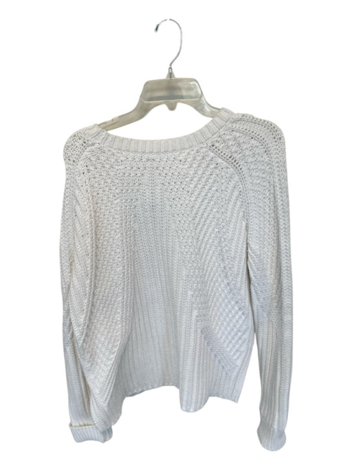 Vince Size L White Knit Long Sleeve BRaided Sweater White / L