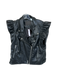 BlankNYC Size XL Black Vegan Leather Ruffle Sleeves SHW Moto Vest Black / XL