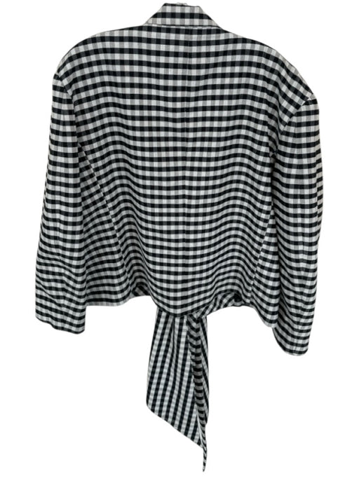 Tome Size Est xl black and white Polyester Blend Front Tie Gingham Jacket black and white / Est xl