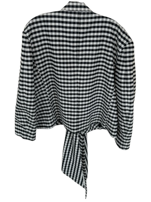 Tome Size Est xl black and white Polyester Blend Front Tie Gingham Jacket black and white / Est xl