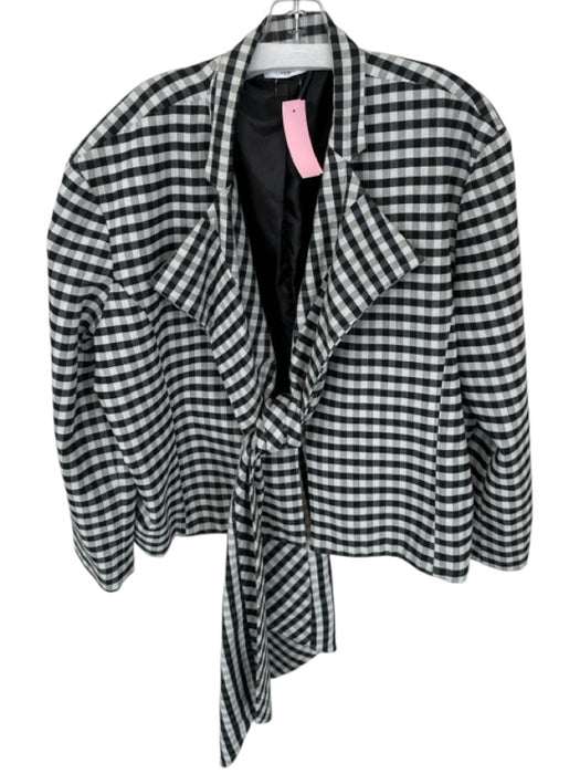 Tome Size Est xl black and white Polyester Blend Front Tie Gingham Jacket black and white / Est xl