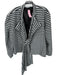 Tome Size Est xl black and white Polyester Blend Front Tie Gingham Jacket black and white / Est xl