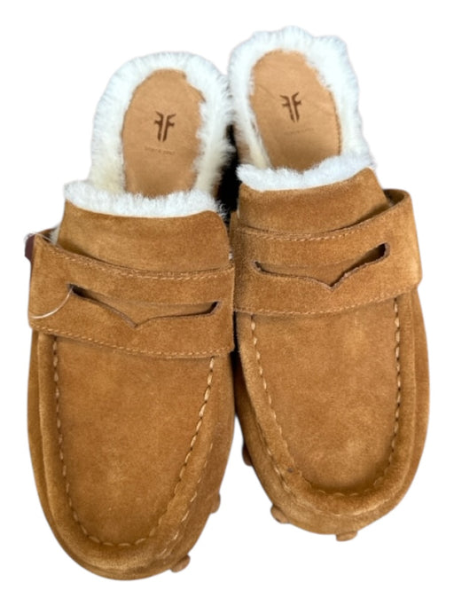 Frye Shoe Size 7 1/2 Brown Suede Wood Base Fluffy Clogs Brown / 7 1/2