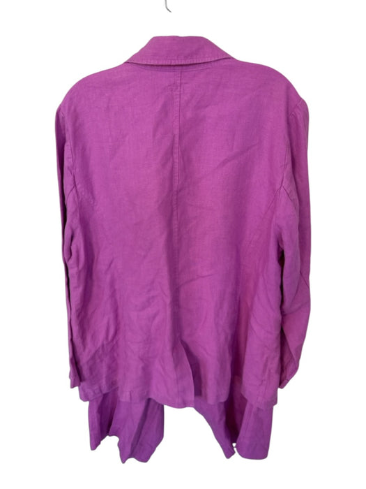 J. Jill Size XL Purple Linen Elastic Waist 2 button Blazer Pant Set Purple / XL