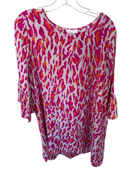 LaRoque Size Est xl purple & orange Silk Long Sleeve Animal Print Dress purple & orange / Est xl