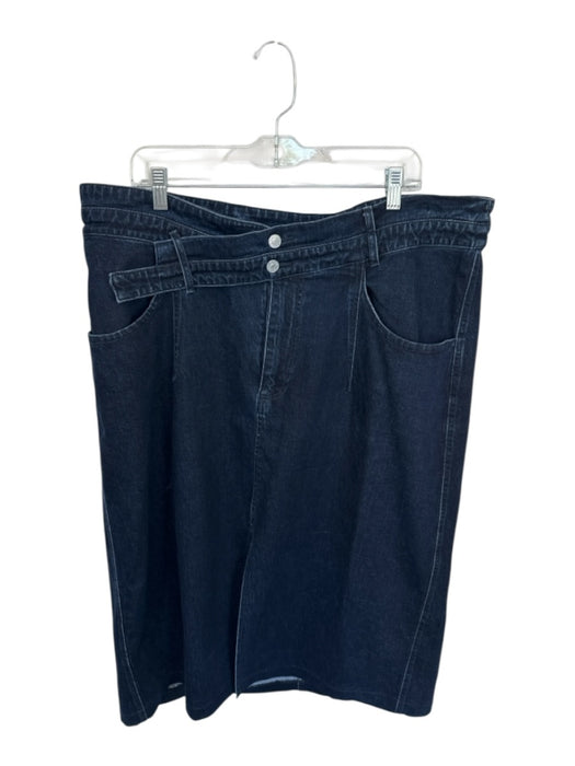 Pilcro Size Est 20 Dark Wash Slit Midi Cross waist Skirt Dark Wash / Est 20