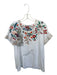 Los Angeles Apparel Size Est S White & Multi Cotton Embroidered Cap Sleeve Top White & Multi / Est S