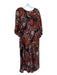 Kachel Size 2X Red & Black Viscose Short Balloon Sleeve Paisley Maxi Dress Red & Black / 2X