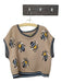 Maeve Size 2X Beige, White, & Black Cotton Blend Knit Striped Bumble Bee Sweater Beige, White, & Black / 2X