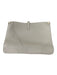 Cuyana Gray Pebbled Leather Snap Closure Gold Hardware Clutch Gray