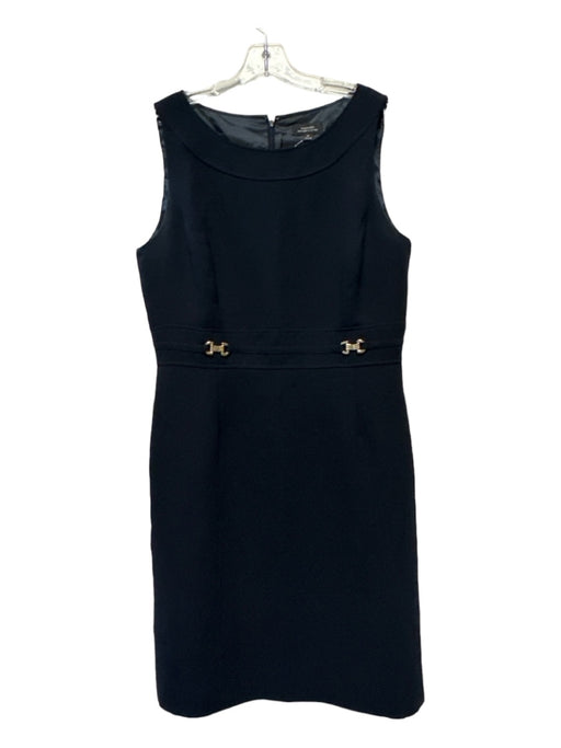 Tahari Size 14 Navy Polyester Sleeveless Dress Navy / 14