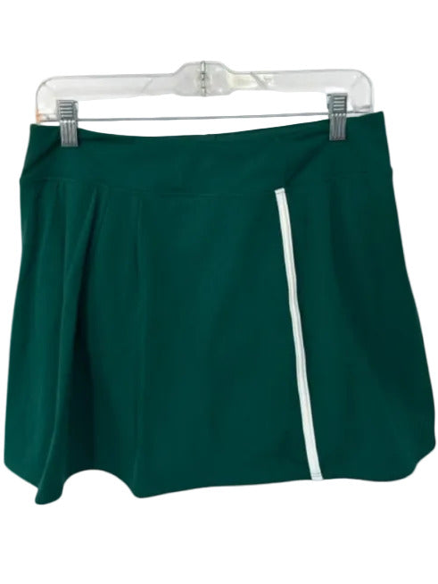 FP Movement Size L Forest Green & White Nylon Blend Elastic Waist Piping Skort Forest Green & White / L