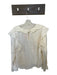 Louise Misha Size 40 Cream Cotton Long Sleeve Bib Ruffles Crinkle Top Cream / 40
